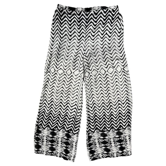 Sans Souci Pants - Sans Souci Anthropologie Wide Leg Sheer Pants With Shorts Size S Black White